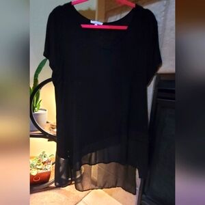 Black Sheer Women's Top
